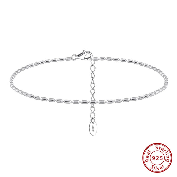 Wholesale Women's Simple Geometric S925 Sterling Silver Anklet