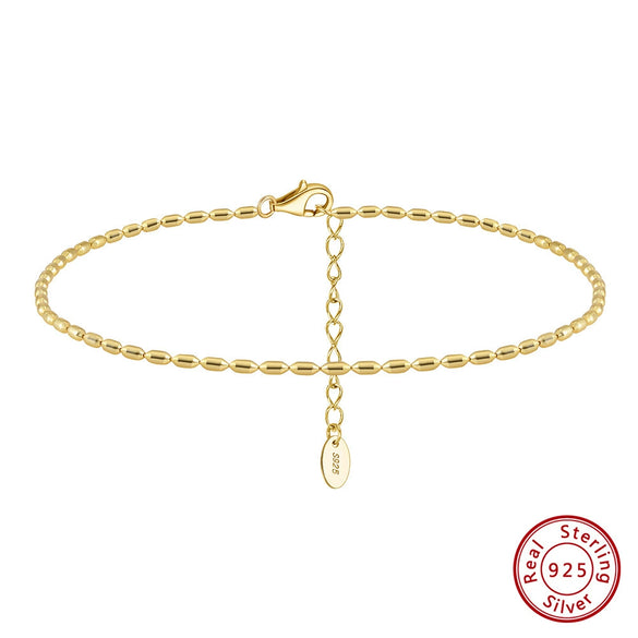 Wholesale Women's Simple Geometric S925 Sterling Silver Anklet