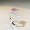 Wholesale Women's Simple Geometric S925 Sterling Silver Cherry Blossom Powder Diamond Four Claw High Carbon Diamond Ice Flower Cut Ring With Electroplating