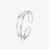 Wholesale Women's Simple Geometric S925 Sterling Silver Double Layer Line Opening Adjustable Ring With Electroplating