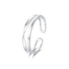Wholesale Women's Simple Geometric S925 Sterling Silver Double Layer Line Opening Adjustable Ring With Electroplating