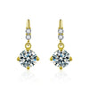 Wholesale Women's Simple Geometric S925 Sterling Silver Moissanite Fourclaw Tassel Earrings Set With Diamonds