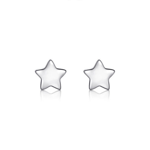 Wholesale Women's Simple Geometric S925 Sterling Silver Star Moon Triangle Earrings Platinum Plated Antiallergy Jewelry