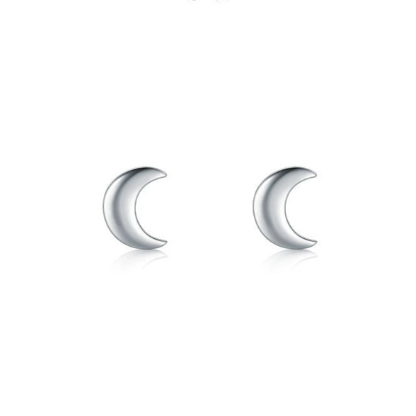 Wholesale Women's Simple Geometric S925 Sterling Silver Star Moon Triangle Earrings Platinum Plated Antiallergy Jewelry