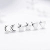 Wholesale Women's Simple Geometric S925 Sterling Silver Star Moon Triangle Earrings Platinum Plated Antiallergy Jewelry