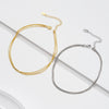 Wholesale Women's Simple Geometric S925 Sterling Silver Threelayer Snake Bone Chain Anklet