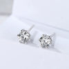 Wholesale Women's Simple Geometric S925 Sterling Silver Zircon Inlaid Stud Earrings