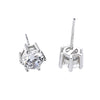 Wholesale Women's Simple Geometric S925 Sterling Silver Zircon Inlaid Stud Earrings