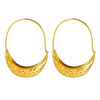Wholesale Women's Simple Geometric Shipshaped Embossed 316L Stainless Steel 18K Gold Plated Earrings