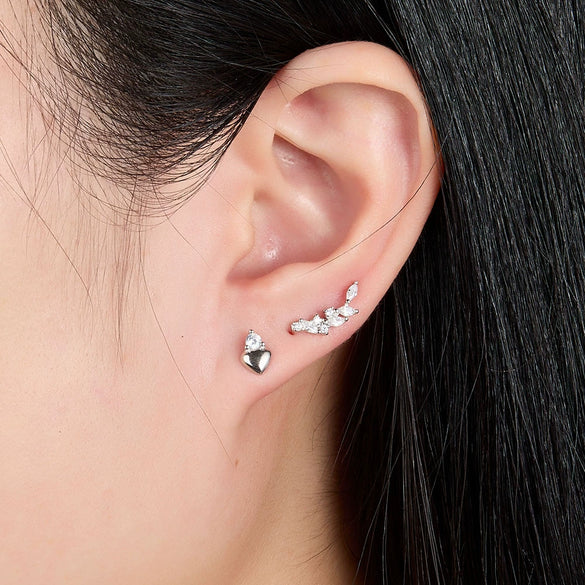 Wholesale Women's Simple Geometric 925 Silver Earrings With Zircon