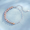 Wholesale Women's Simple Geometric Silver Electroplated Baroque Natural Pearl Bracelet