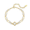 Wholesale Women's Simple Geometric Silver Electroplated Freshwater Pearl Bracelet