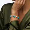 Wholesale Women's Simple Geometric 925 Silver Electroplated Natural Freshwater Pearl Turquoise Bracelet