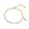 Wholesale Women's Simple Geometric Silver Electroplated Pearl Bracelet