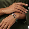 Wholesale Women's Simple Geometric Silver Electroplated Pearl Malachite Lapis Lazuli Black Tourmaline Beaded Bracelet
