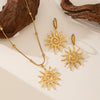 Wholesale Women's Simple Geometric Spiral Sun Pendant With Snake Bone Chain 18K Gold Electroplated Titanium Steel