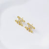 Wholesale Women's Simple Geometric Square Copper Microinlaid Electroplated Earrings