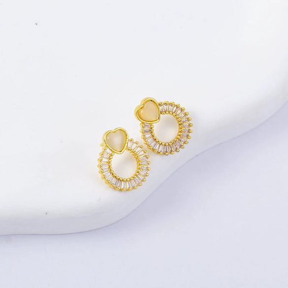 Wholesale Women's Simple Geometric Square Copper Microinlaid Electroplated Earrings