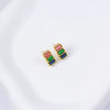 Wholesale Women's Simple Geometric Square Copper Microinlaid Electroplated Earrings