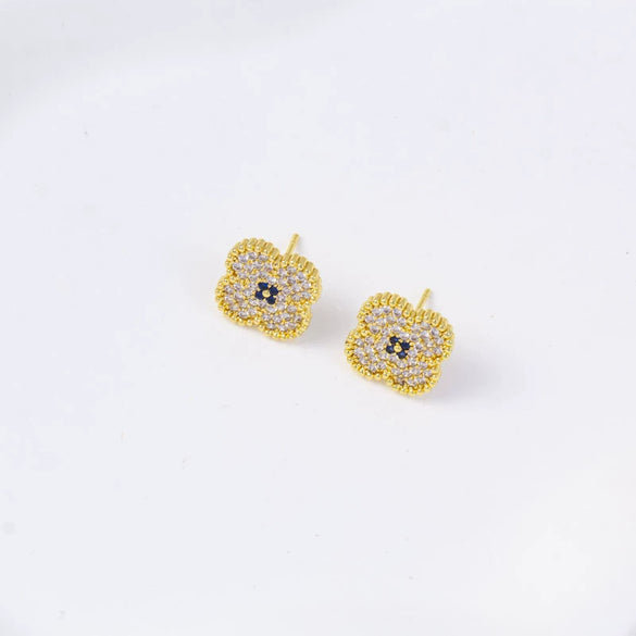 Wholesale Women's Simple Geometric Square Copper Microinlaid Electroplated Earrings