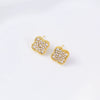 Wholesale Women's Simple Geometric Square Copper Microinlaid Electroplated Earrings