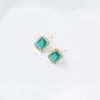 Wholesale Women's Simple Geometric Square Copper Microinlaid Electroplated Earrings