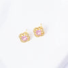 Wholesale Women's Simple Geometric Square Copper Microinlaid Electroplated Earrings