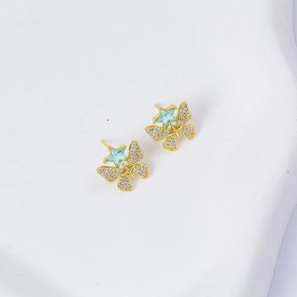 Wholesale Women's Simple Geometric Square Copper Microinlaid Electroplated Earrings