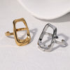 Wholesale Women's Simple Geometric Square Open Ring Stainless Steel 18K Gold Electroplated Hand Jewelry