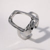 Wholesale Women's Simple Geometric Square Open Ring Stainless Steel 18K Gold Electroplated Hand Jewelry