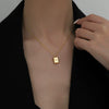 Wholesale Women's Simple Geometric Square Pendant Necklace 14K Gold Plated Titanium Steel With Gold Inlaid Design