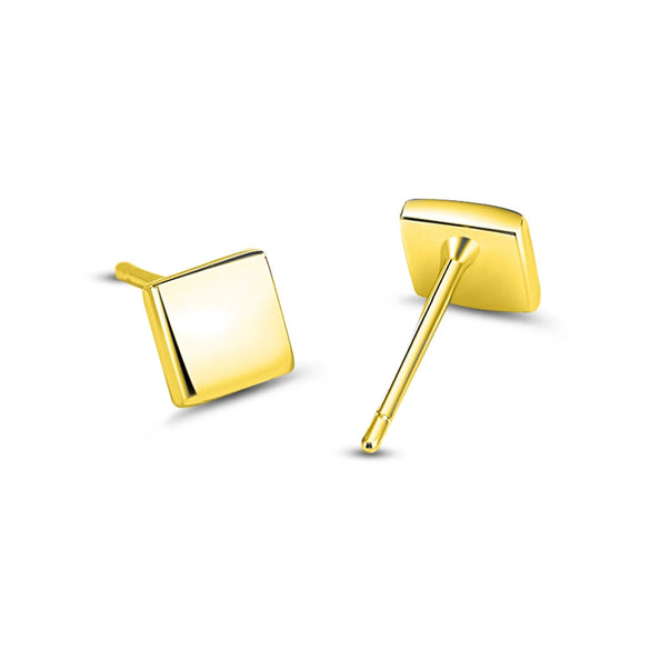 Wholesale Women's Simple Geometric Square S925 Sterling Silver Earrings With Electroplating