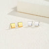 Wholesale Women's Simple Geometric Square S925 Sterling Silver Earrings With Electroplating