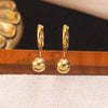 Wholesale Women's Simple Geometric Stainless Steel Ball Chain Necklace And Earrings Set 18K Goldplated