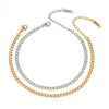 Wholesale Women's Simple Geometric Stainless Steel Cuban Chain Anklet