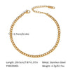 Wholesale Women's Simple Geometric Stainless Steel Cuban Chain Anklet
