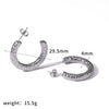 Wholesale Women's Simple Geometric Stainless Steel Earrings With Hammered Pattern And Pvd Furnace Vacuum Real Gold Plating