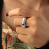 Wholesale Women's Simple Geometric 316L Stainless Steel Electroplated Bamboo Ring