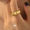 Wholesale Women's Simple Geometric 316L Stainless Steel Electroplated Bamboo Ring