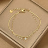 Wholesale Women's Simple Geometric Stainless Steel Electroplated Bracelet And Ankle Chain Jewelry