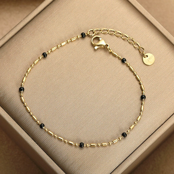 Wholesale Women's Simple Geometric Stainless Steel Electroplated Bracelet And Ankle Chain Jewelry