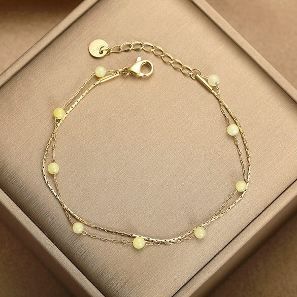 Wholesale Women's Simple Geometric Stainless Steel Electroplated Bracelet And Ankle Chain Jewelry