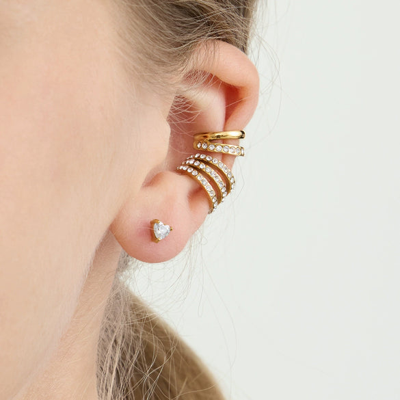 Wholesale Women's Simple Geometric Stainless Steel Electroplated Ear Clip Earrings