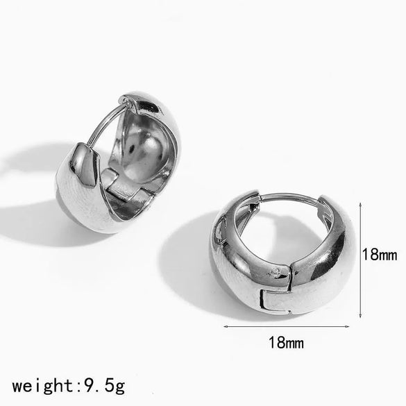 Wholesale Women's Simple Geometric Stainless Steel Electroplated Earrings