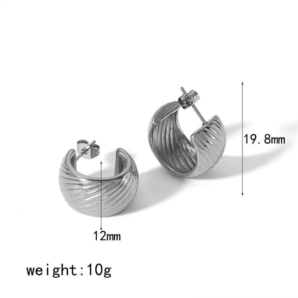 Wholesale Women's Simple Geometric Stainless Steel Electroplated Earrings