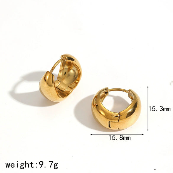 Wholesale Women's Simple Geometric Stainless Steel Electroplated Earrings