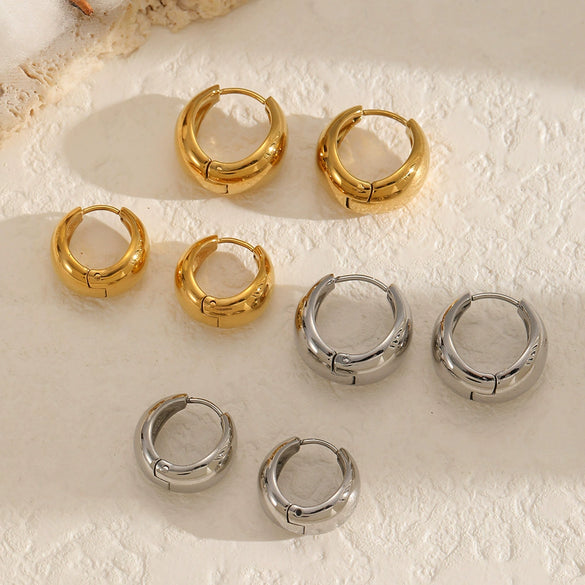 Wholesale Women's Simple Geometric Stainless Steel Electroplated Earrings