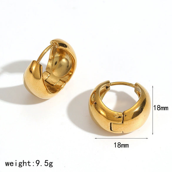 Wholesale Women's Simple Geometric Stainless Steel Electroplated Earrings