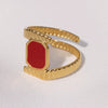 Wholesale Women's Simple Geometric Stainless Steel Electroplated Open Ring Hand Jewelry
