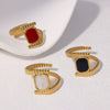 Wholesale Women's Simple Geometric Stainless Steel Electroplated Open Ring Hand Jewelry